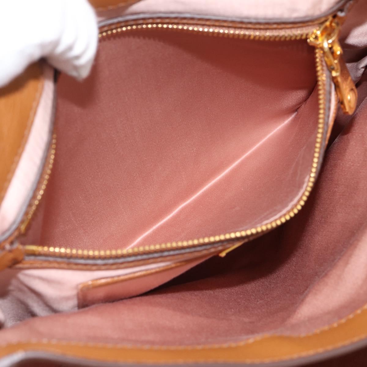 Miu Miu Hand Bag Leather 2way Brown Gold Auth 202932V