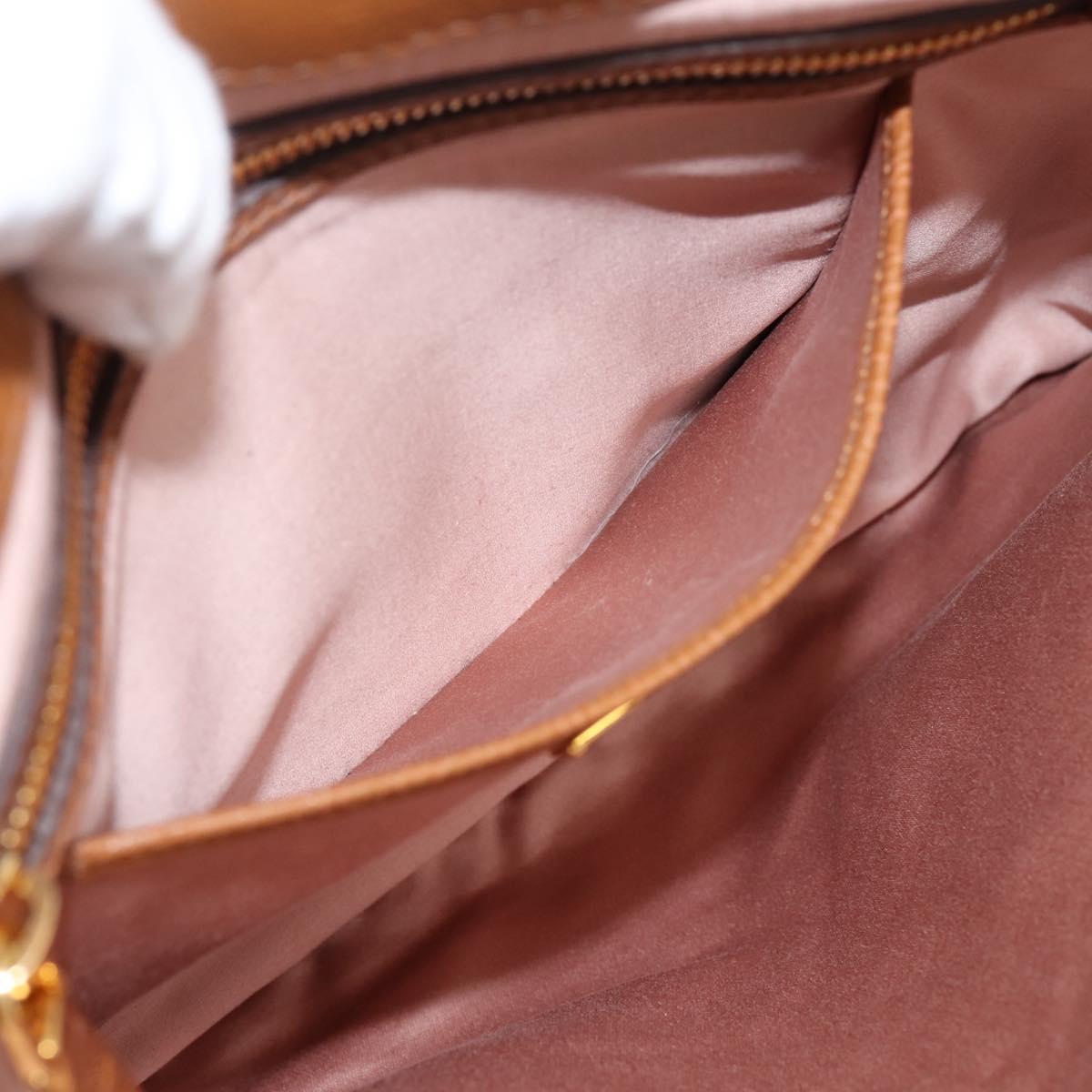 Miu Miu Hand Bag Leather 2way Brown Gold Auth 202932V