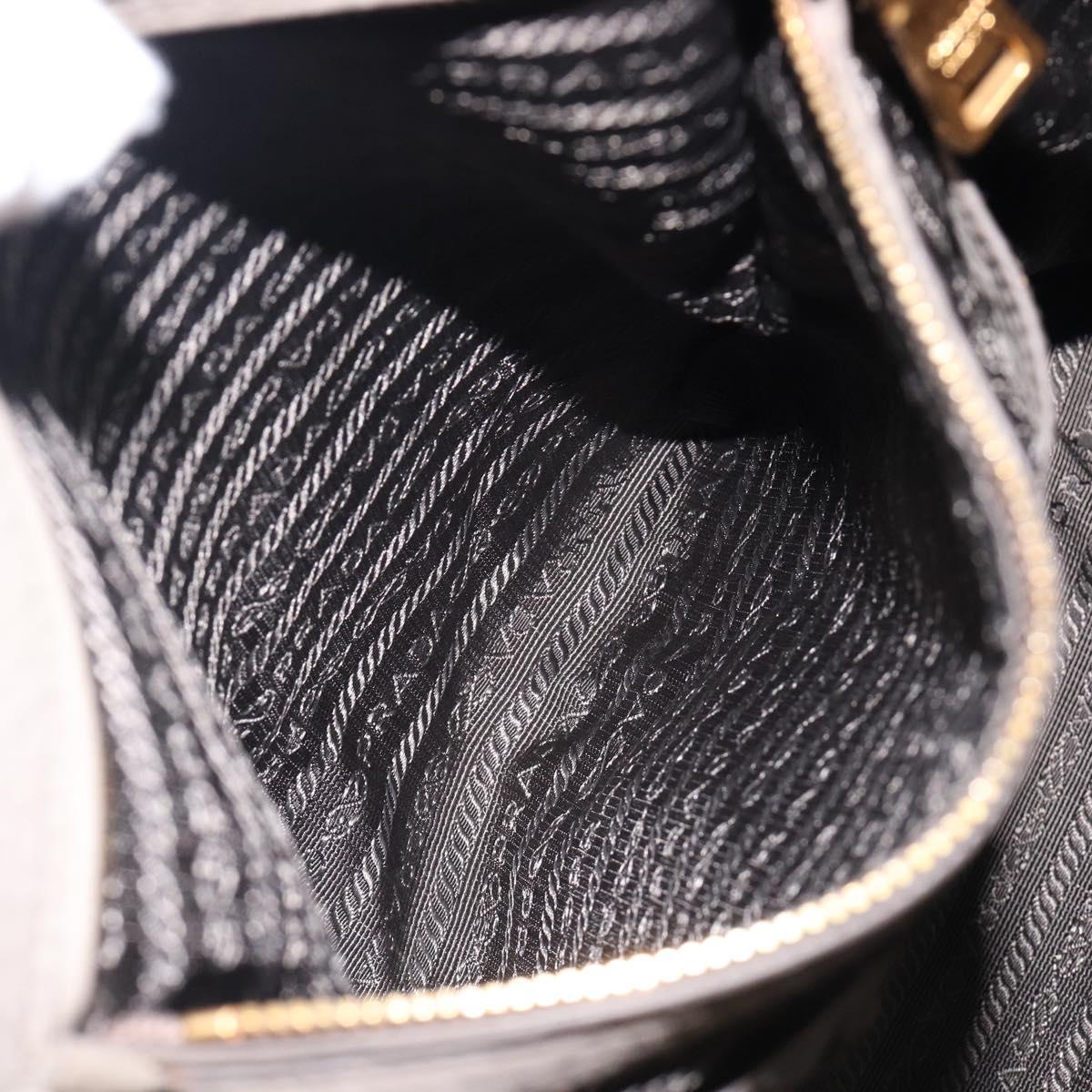 PRADA Hand Bag Vittero Dino Leather 2way Gray Gold Auth 202933V