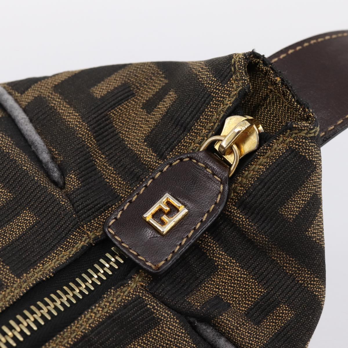 FENDI Zucca Canvas Hand Bag 2way Brown Gold Auth 202934