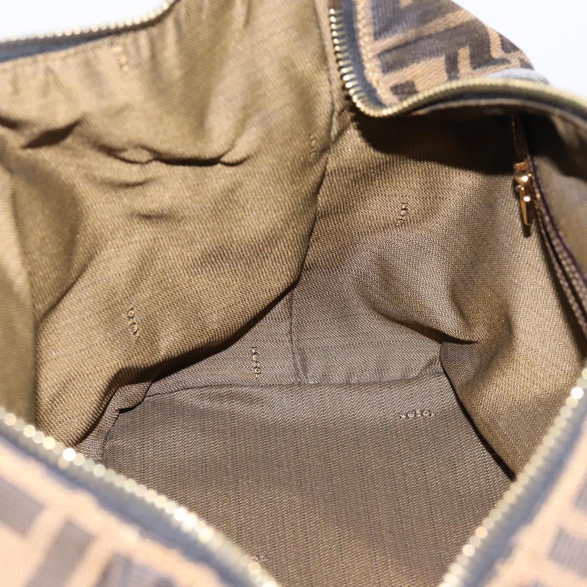 FENDI Zucca Canvas Hand Bag 2way Brown Gold Auth 202934
