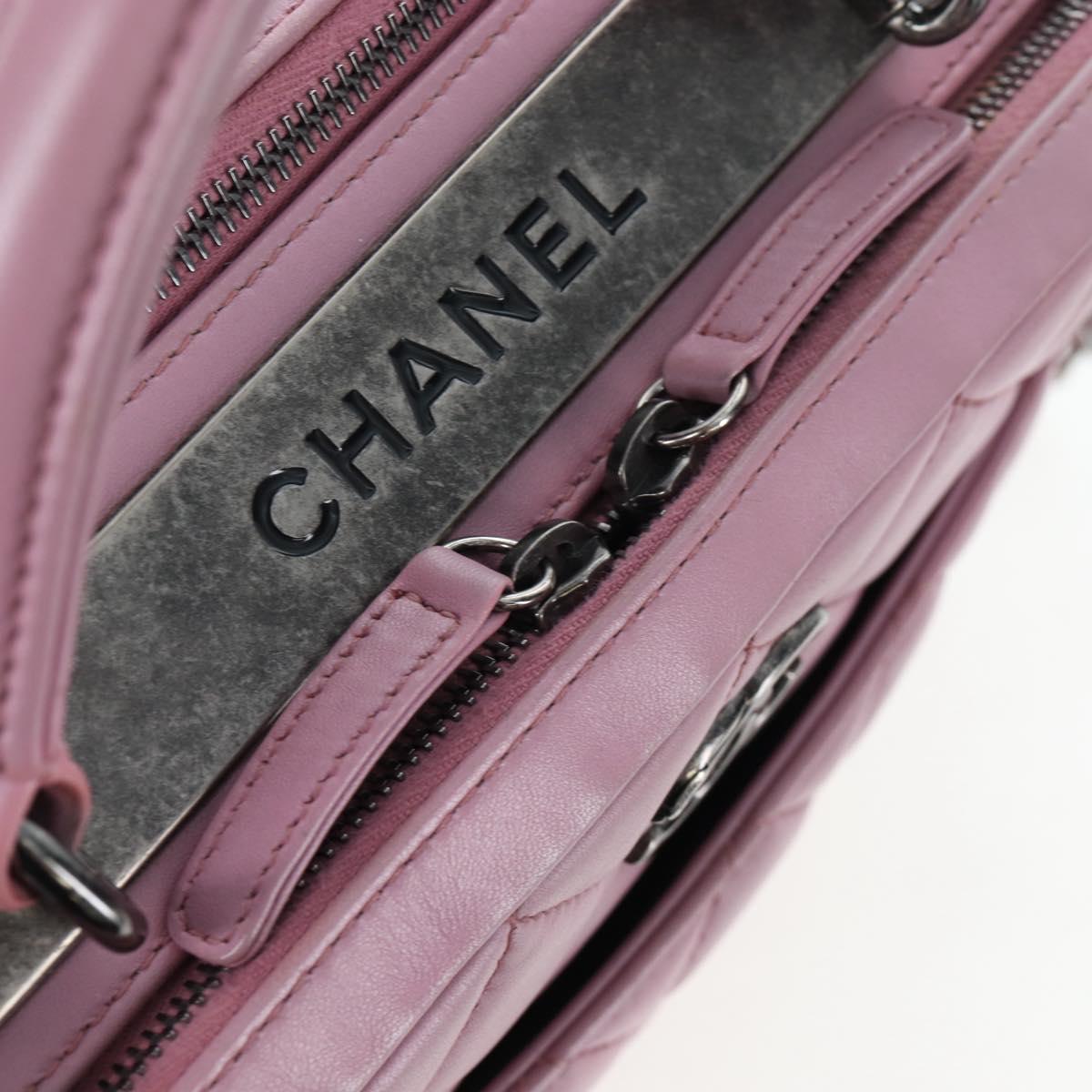 CHANEL Trendy CC Matelasse Chain Bag Lamb Skin 2way Pink CC Auth 202938SAM
