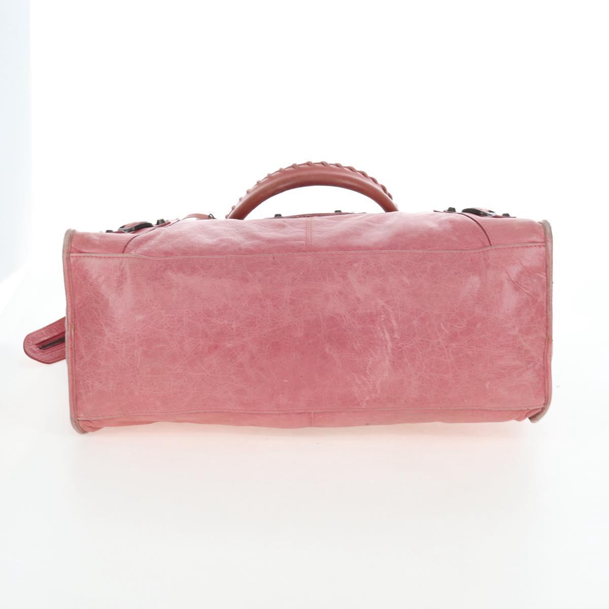 BALENCIAGA The Part Time Hand Bag Leather 2way Pink 168028 Auth 202939V