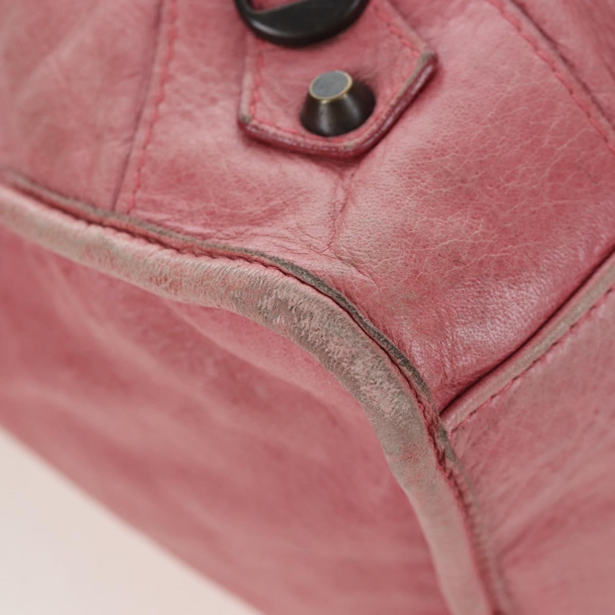 BALENCIAGA The Part Time Hand Bag Leather 2way Pink 168028 Auth 202939V