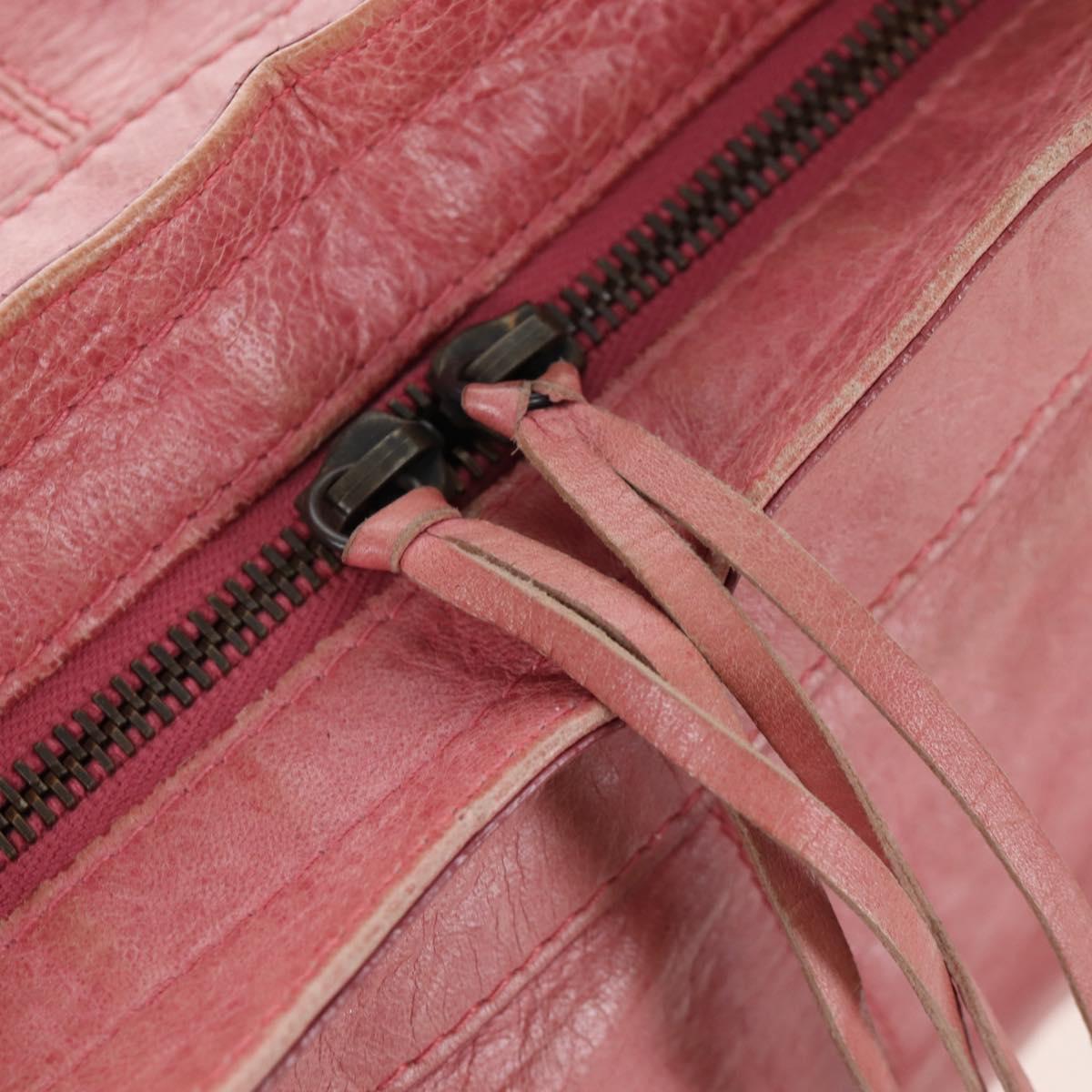 BALENCIAGA The Part Time Hand Bag Leather 2way Pink 168028 Auth 202939V