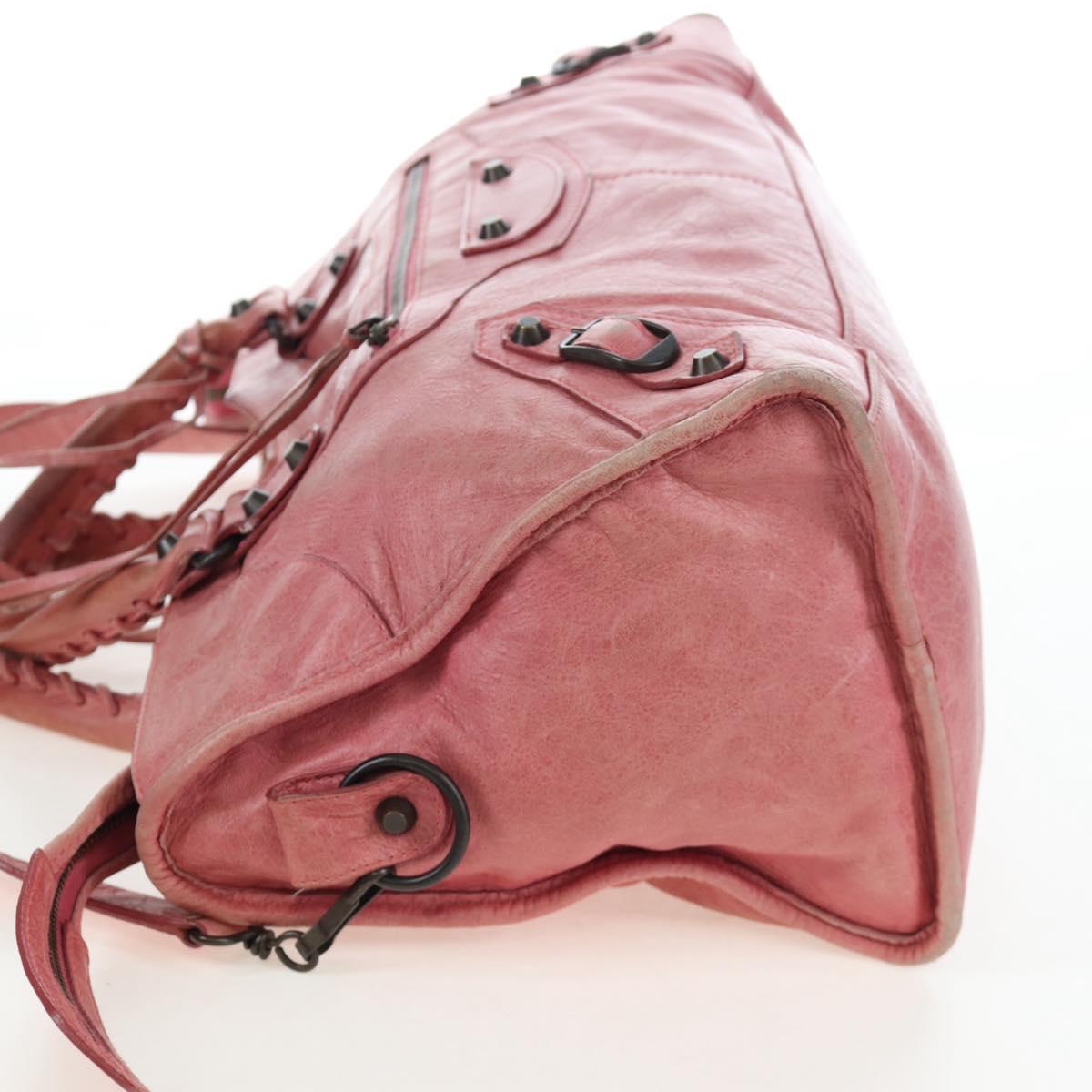 BALENCIAGA The Part Time Hand Bag Leather 2way Pink 168028 Auth 202939V