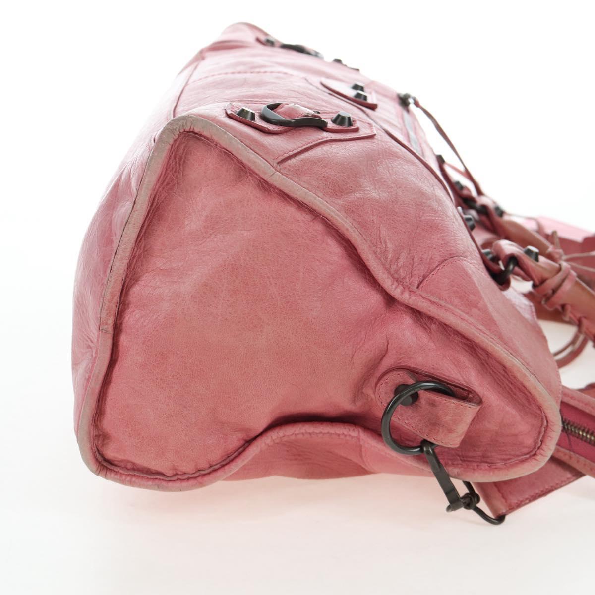 BALENCIAGA The Part Time Hand Bag Leather 2way Pink 168028 Auth 202939V