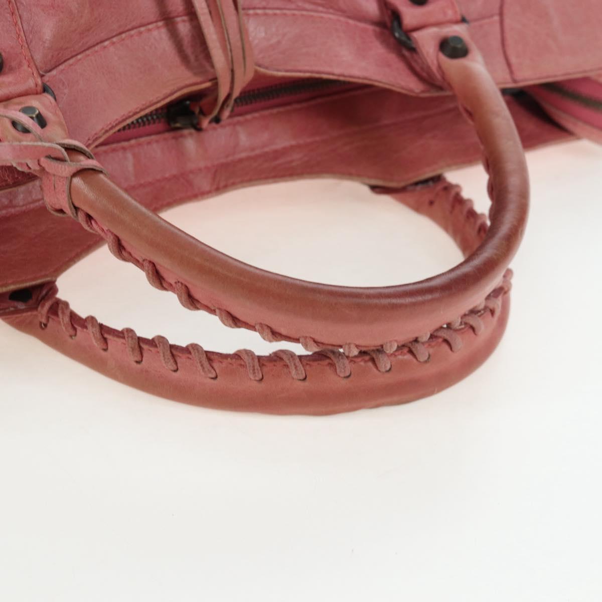 BALENCIAGA The Part Time Hand Bag Leather 2way Pink 168028 Auth 202939V