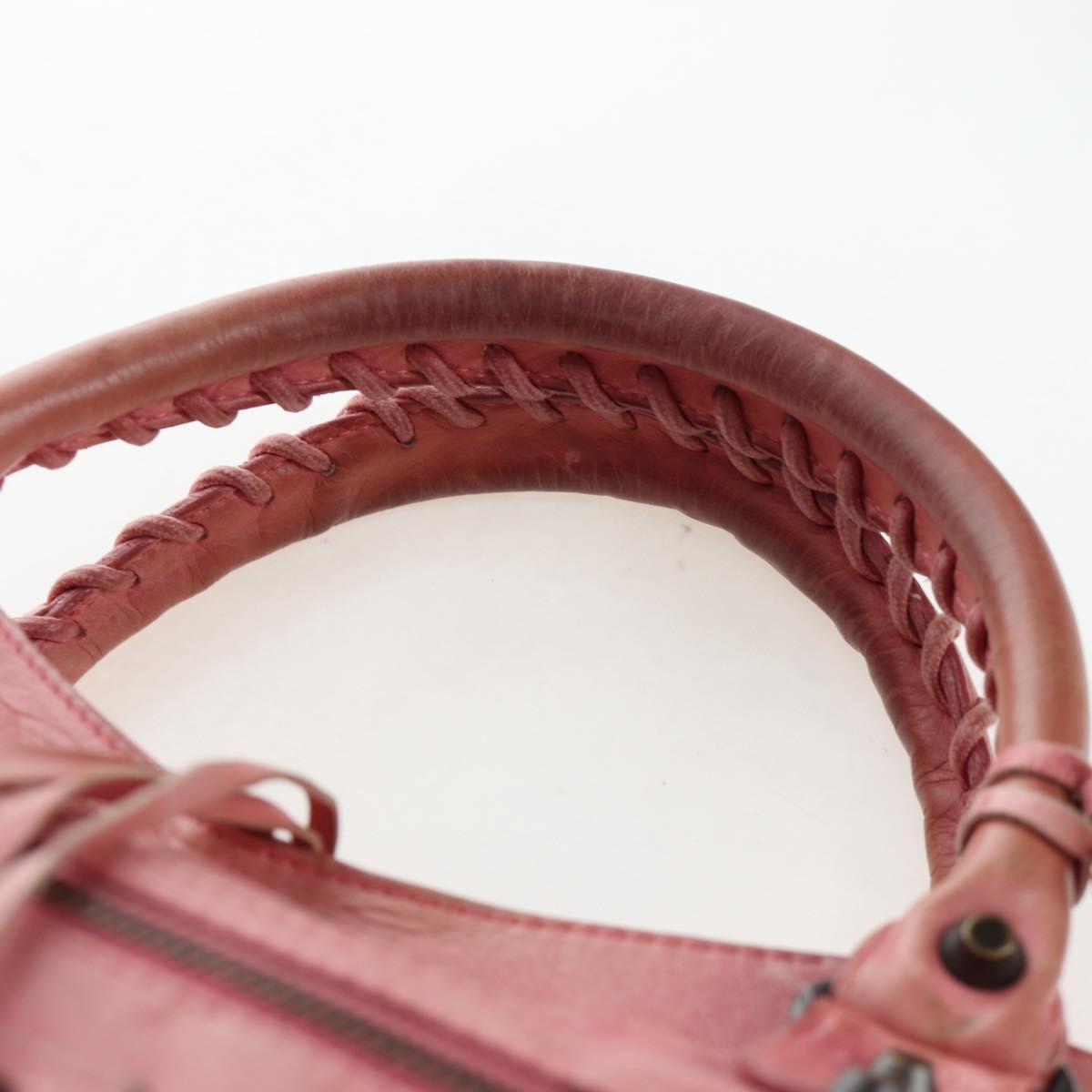 BALENCIAGA The Part Time Hand Bag Leather 2way Pink 168028 Auth 202939V