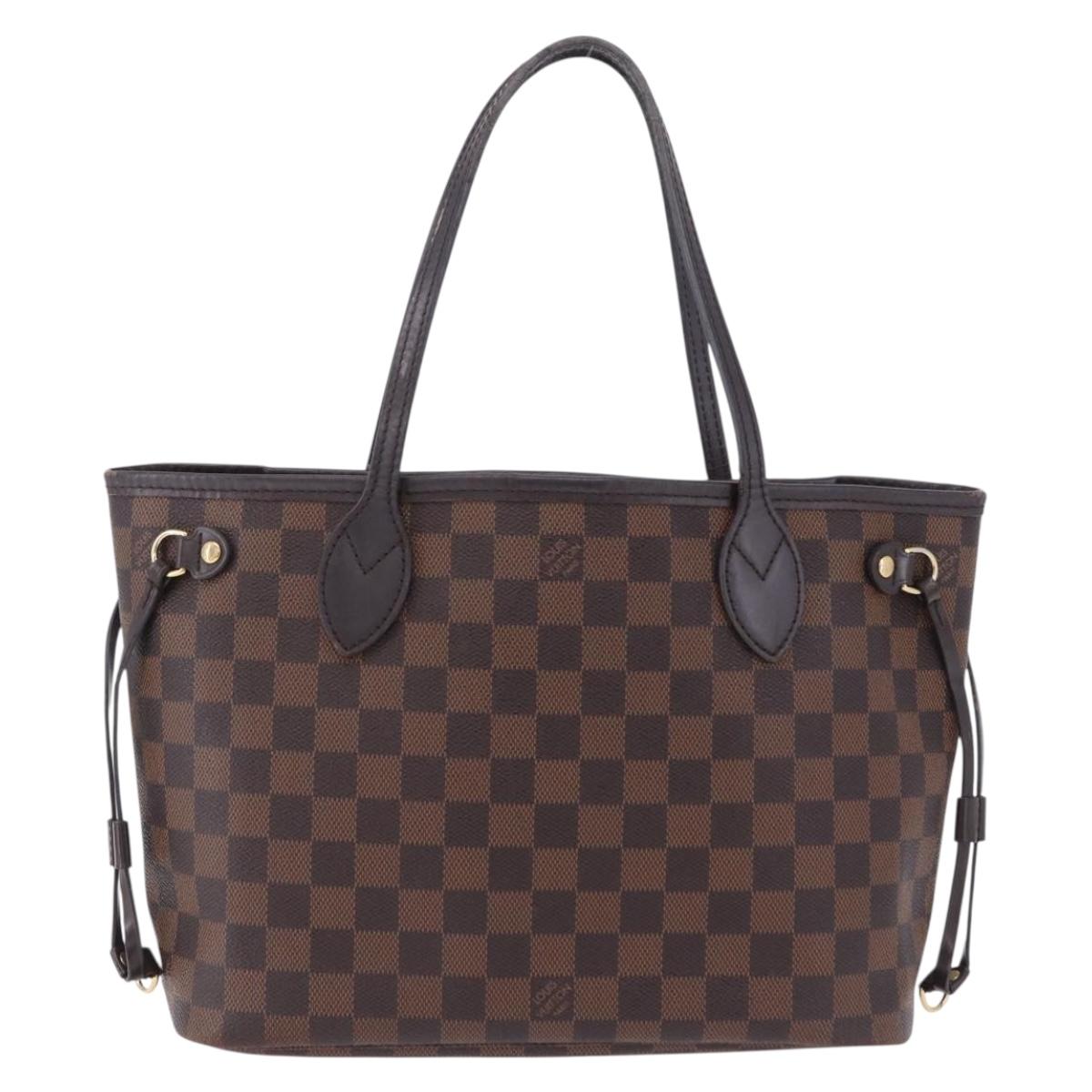 LOUIS VUITTON Damier Ebene Neverfull PM Tote Bag N51109 LV Auth 202940A