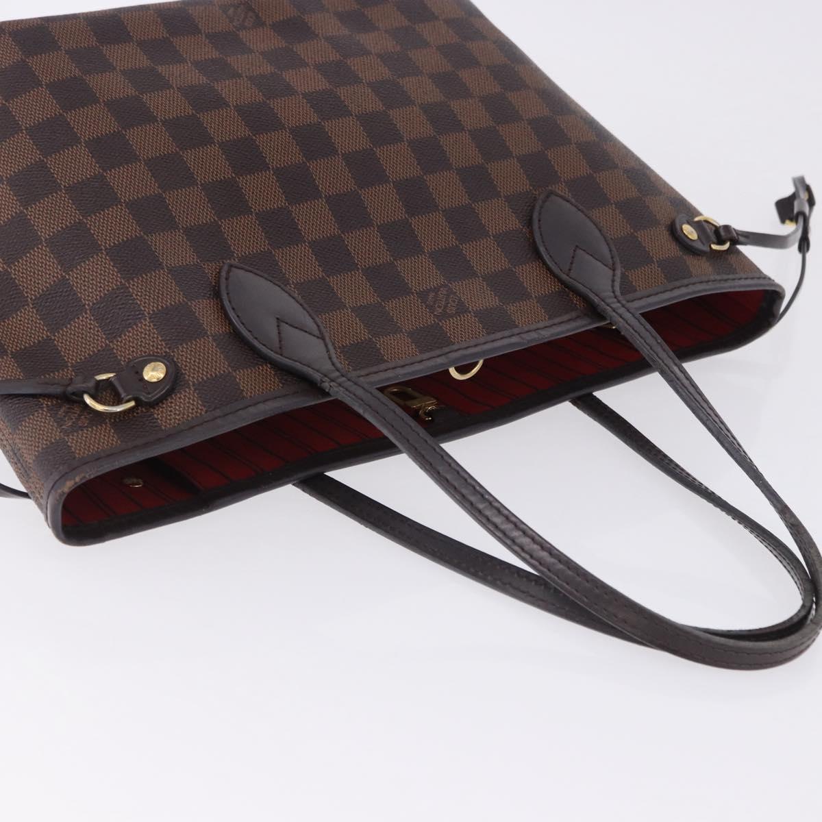 LOUIS VUITTON Damier Ebene Neverfull PM Tote Bag N51109 LV Auth 202940A