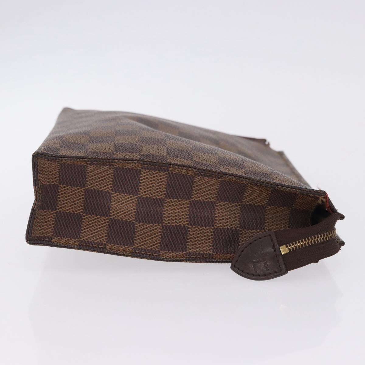 LOUIS VUITTON Damier Ebene Poche Toilette 26 Pouch N47543 LV Auth 202941