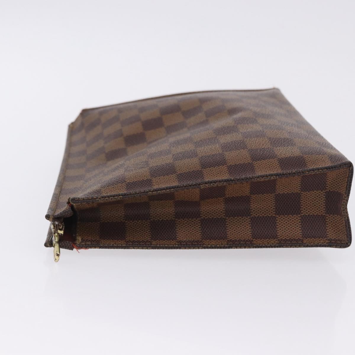 LOUIS VUITTON Damier Ebene Poche Toilette 26 Pouch N47543 LV Auth 202941
