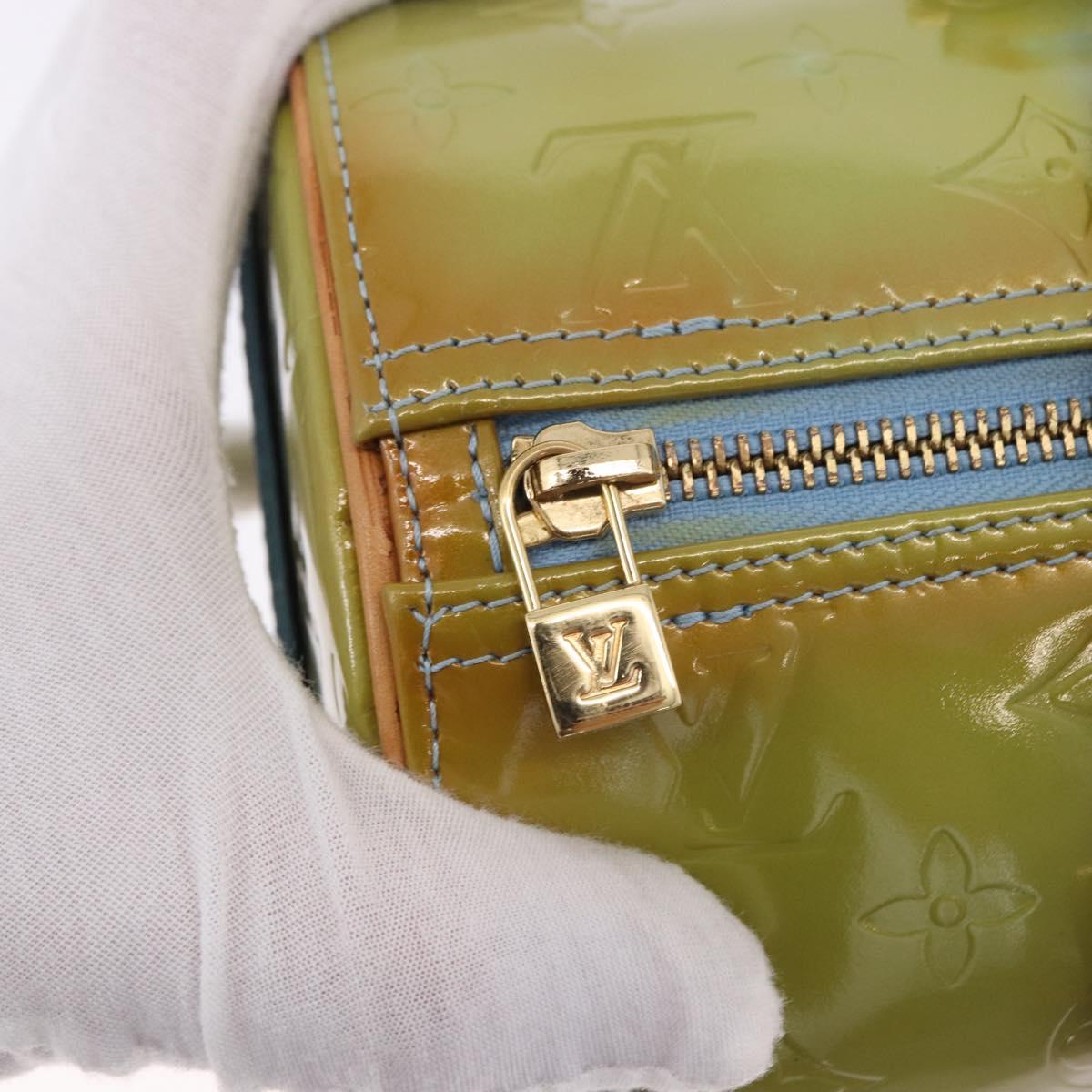LOUIS VUITTON Monogram Vernis Bedford Hand Bag Baby Blue M91007 LV Auth 202943V