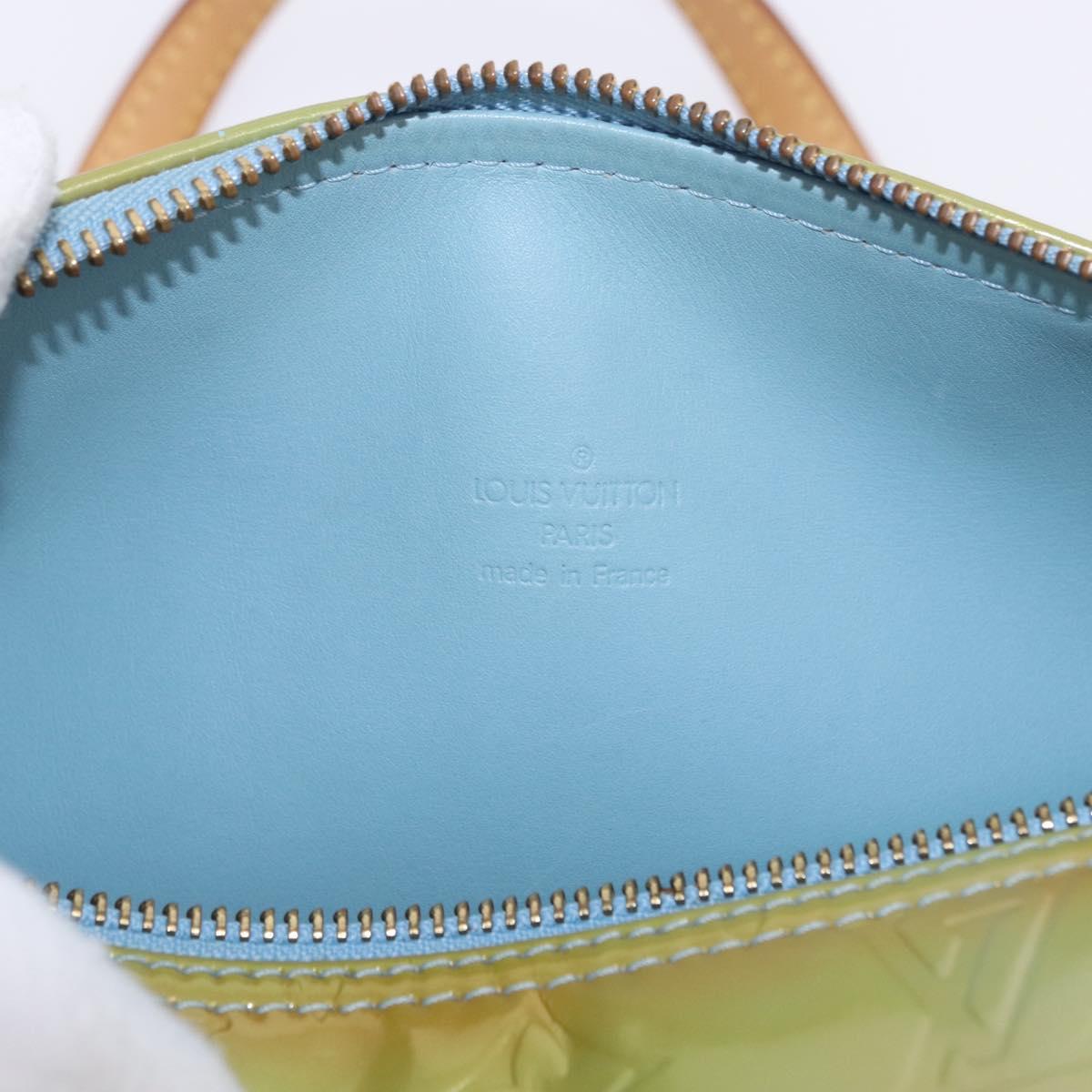 LOUIS VUITTON Monogram Vernis Bedford Hand Bag Baby Blue M91007 LV Auth 202943V