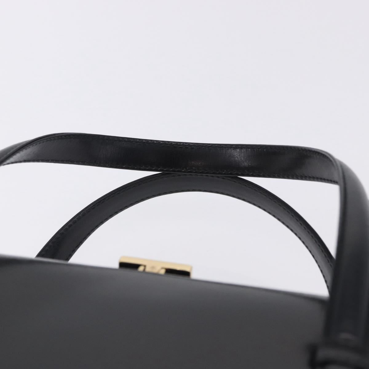 GUCCI Hand Bag Leather Outlet Black Gold 000 1448 0539 Auth 202950V