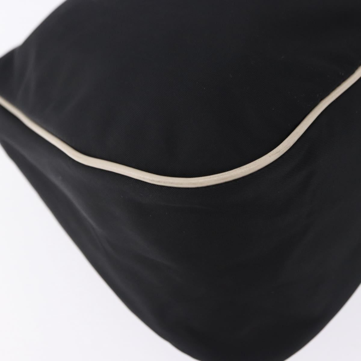 PRADA Shoulder Bag Nylon Black Silver Auth 202952V