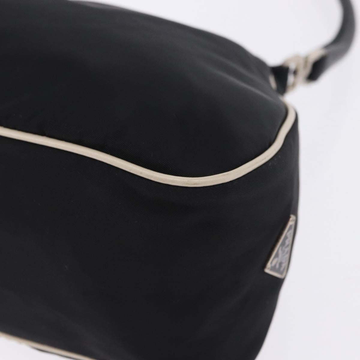 PRADA Shoulder Bag Nylon Black Silver Auth 202952V