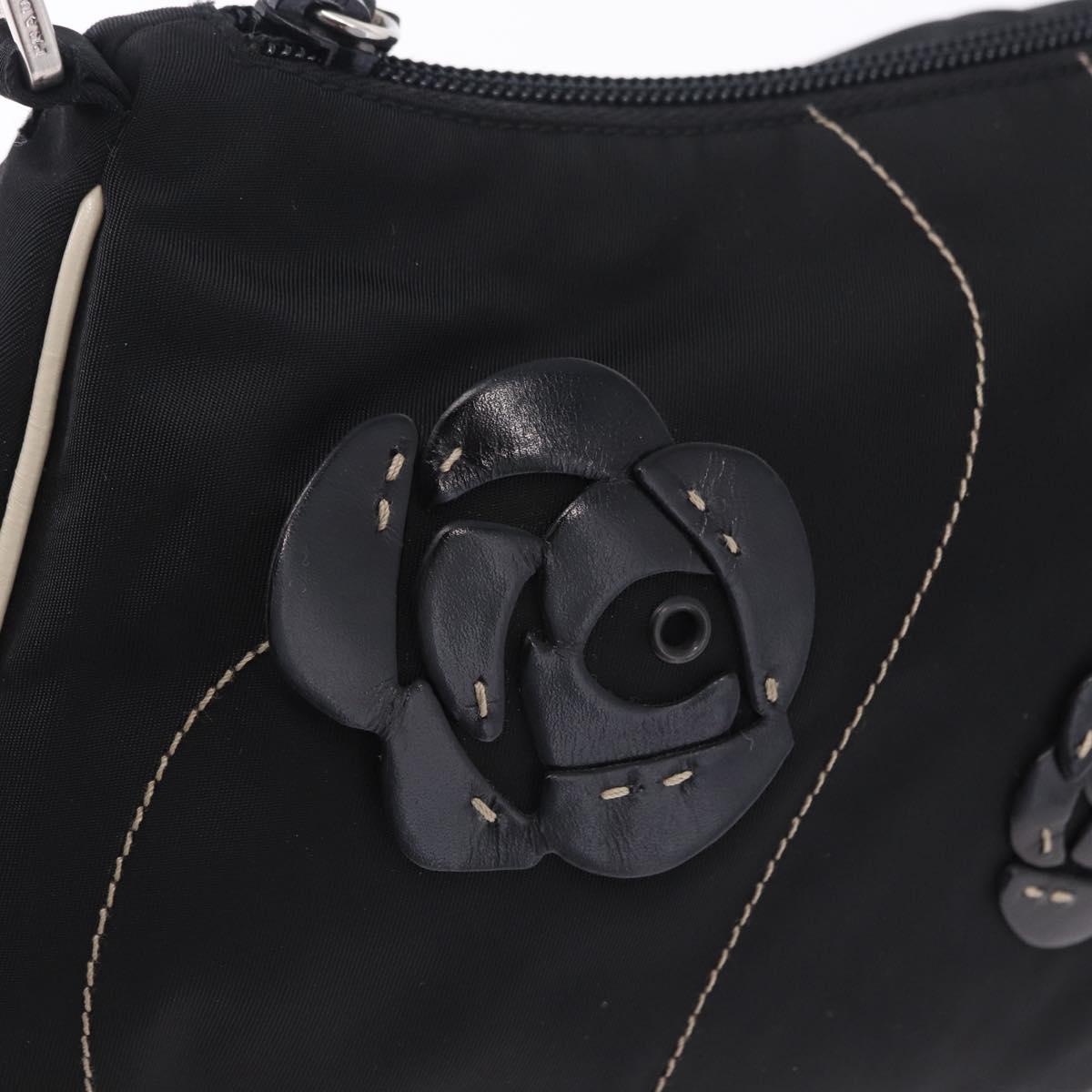 PRADA Shoulder Bag Nylon Black Silver Auth 202952V