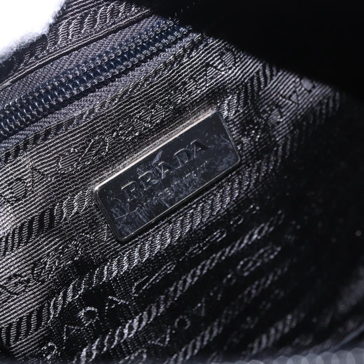 PRADA Shoulder Bag Nylon Black Silver Auth 202952V