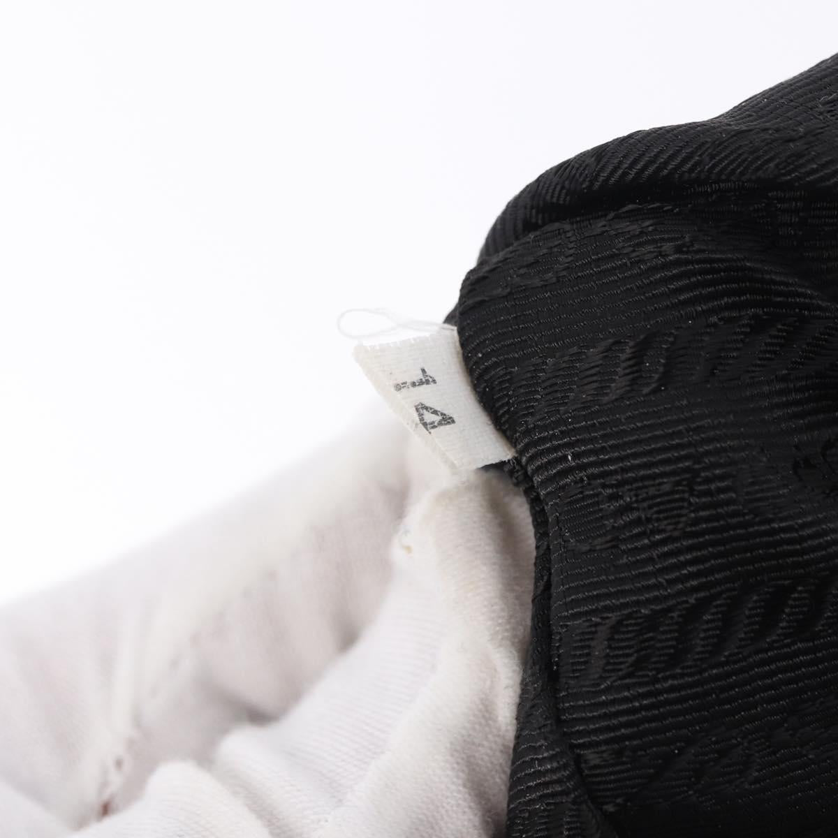 PRADA Shoulder Bag Nylon Black Silver Auth 202952V