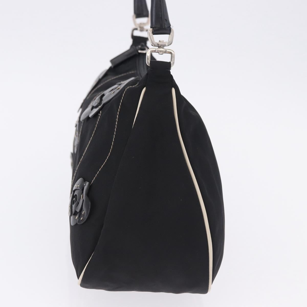 PRADA Shoulder Bag Nylon Black Silver Auth 202952V