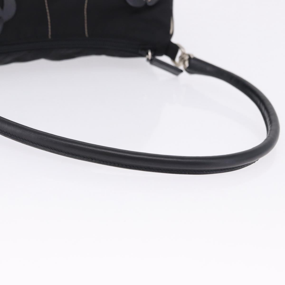 PRADA Shoulder Bag Nylon Black Silver Auth 202952V