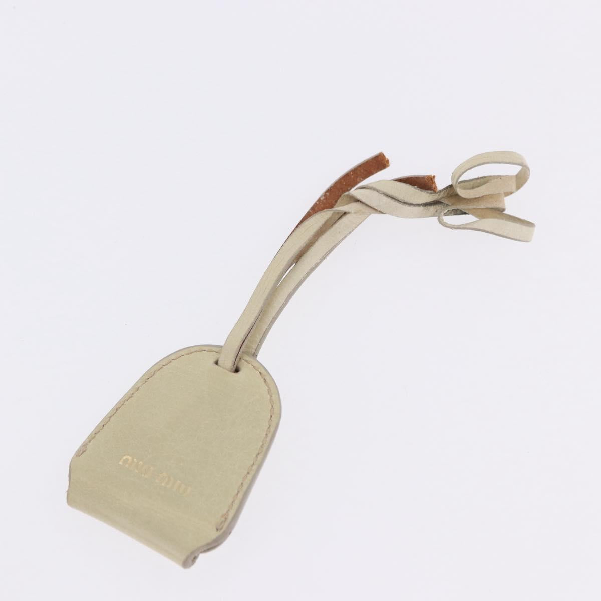 Miu Miu Matelasse Shoulder Bag Leather 2way White Gold Auth 202953V