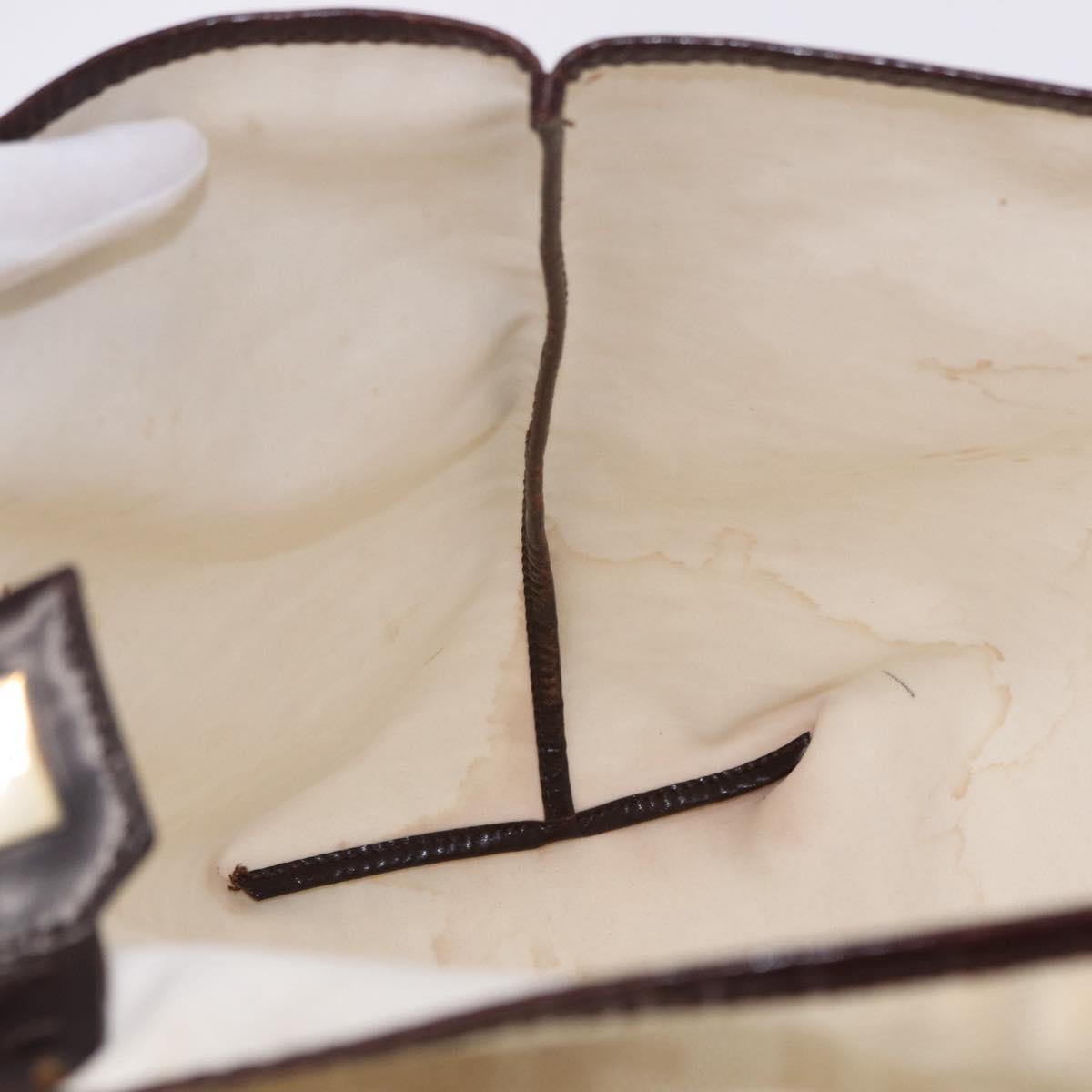 FENDI Zucca Canvas Tote Bag Ivory Silver Auth 202955