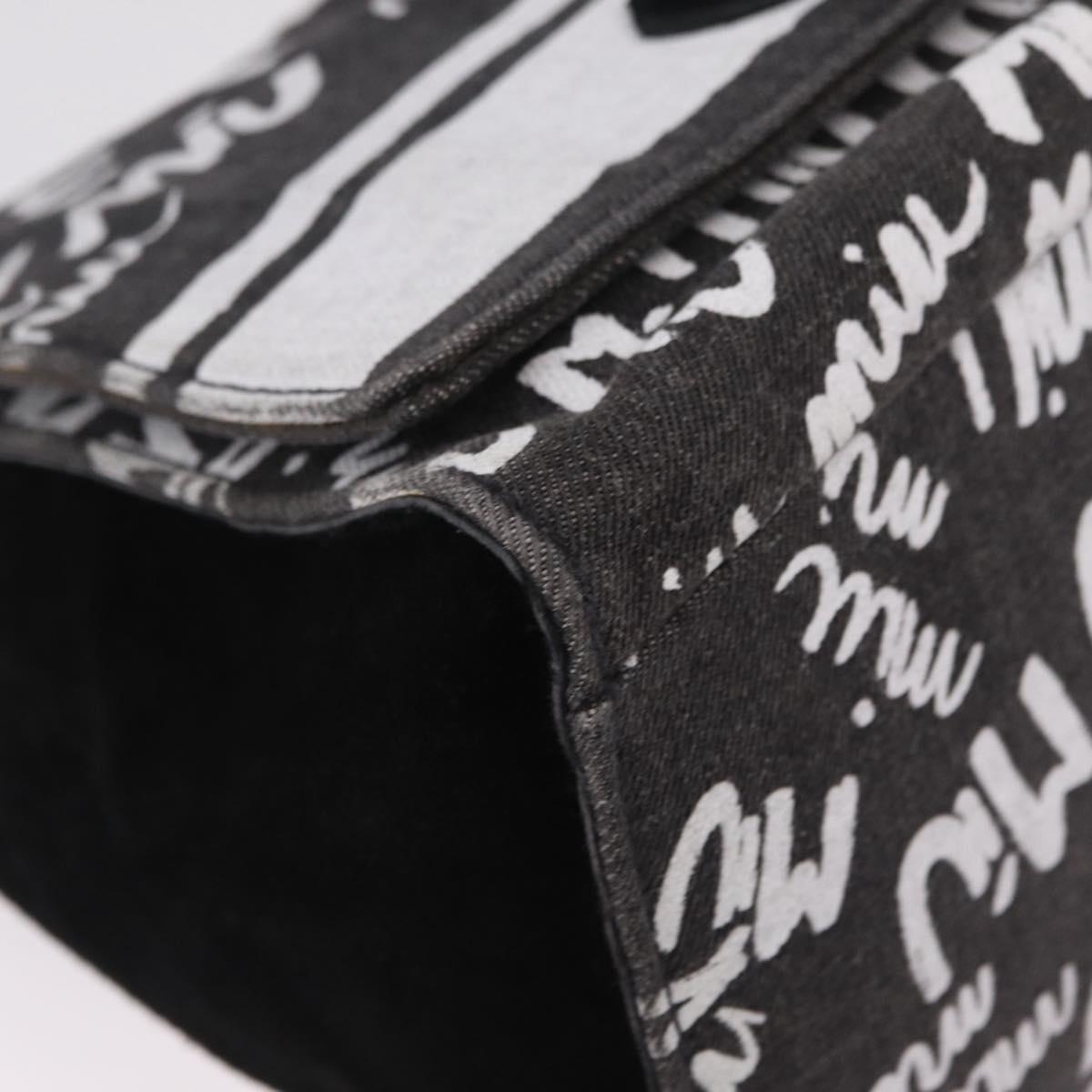 Miu Miu Shoulder Bag Denim 2way Gray Silver Auth 202961M