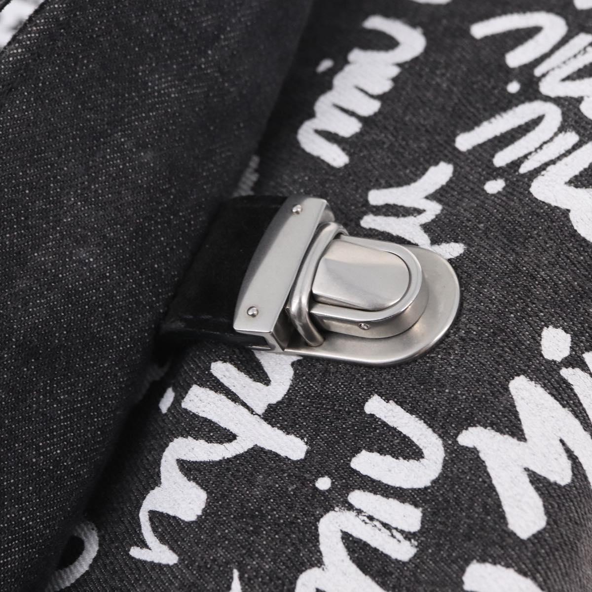 Miu Miu Shoulder Bag Denim 2way Gray Silver Auth 202961M