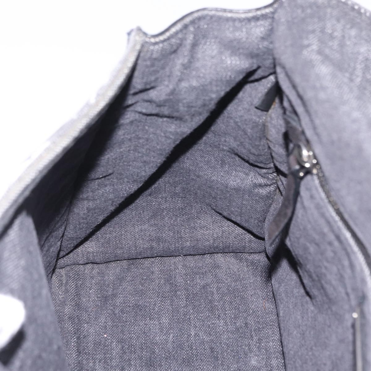 Miu Miu Shoulder Bag Denim 2way Gray Silver Auth 202961M