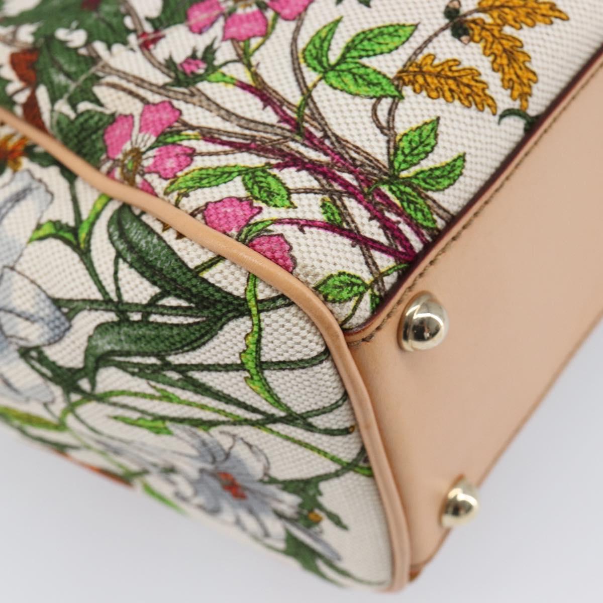 GUCCI New Jackie Flora Shoulder Bag Canvas Multicolor Gold 145819 Auth 202962V