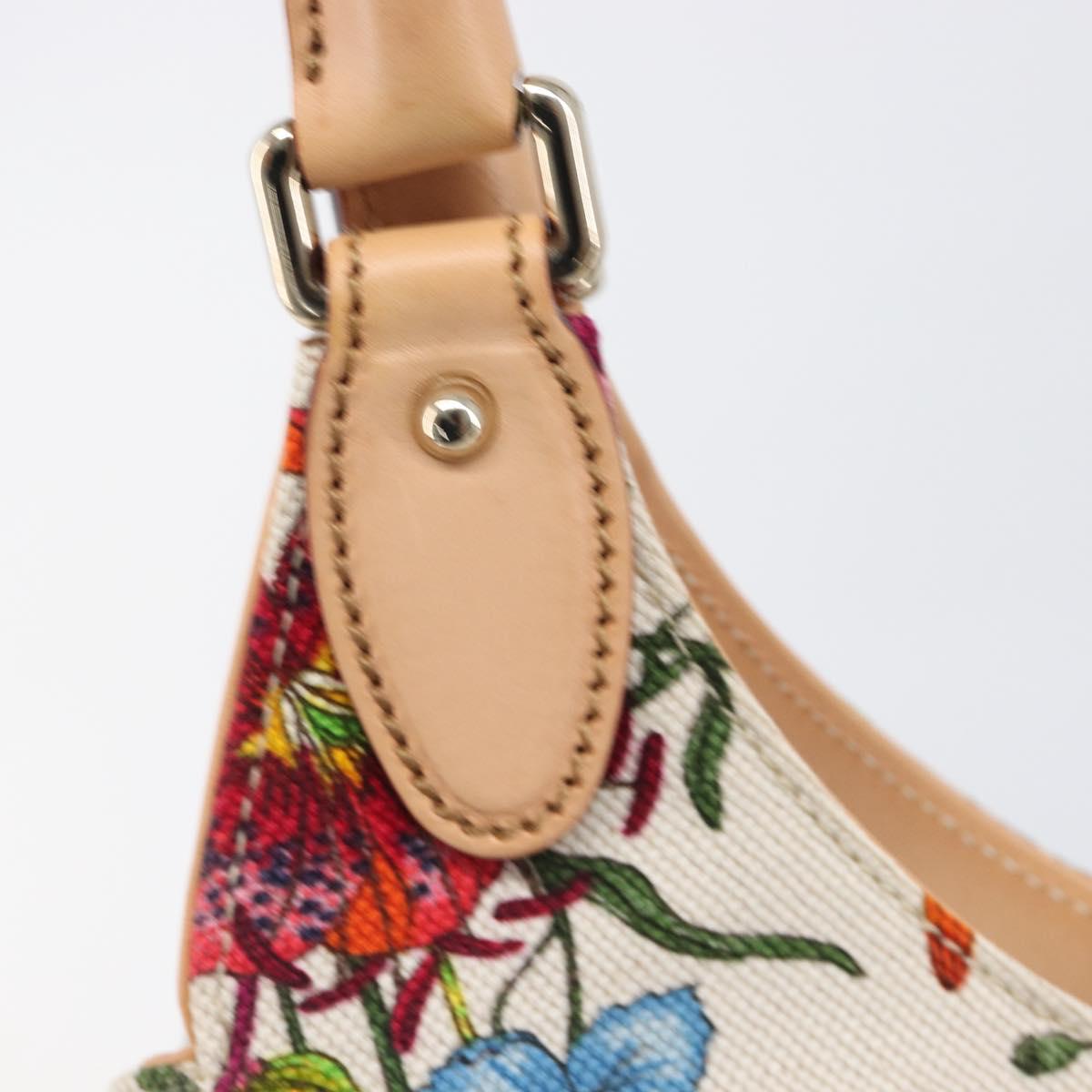 GUCCI New Jackie Flora Shoulder Bag Canvas Multicolor Gold 145819 Auth 202962V