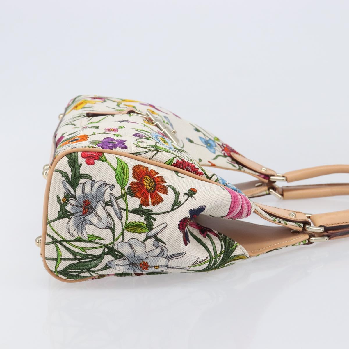 GUCCI New Jackie Flora Shoulder Bag Canvas Multicolor Gold 145819 Auth 202962V