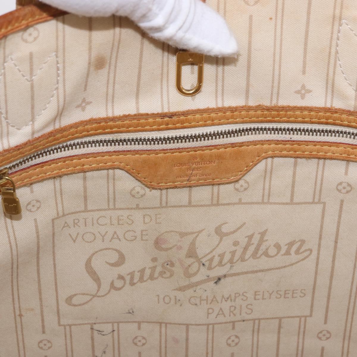 LOUIS VUITTON Damier Azur Neverfull GM Tote Bag N41360 LV Auth 202966