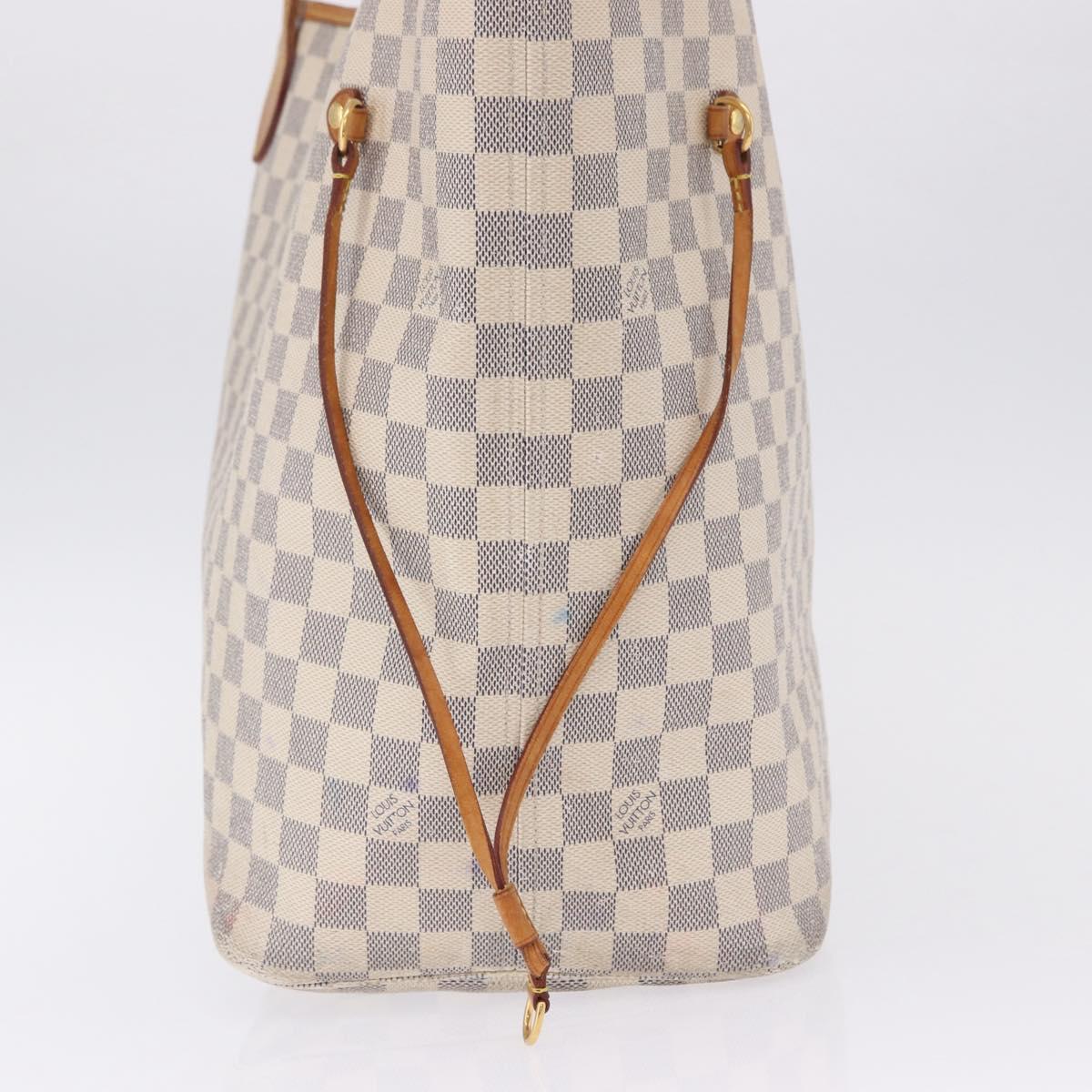 LOUIS VUITTON Damier Azur Neverfull GM Tote Bag N41360 LV Auth 202966