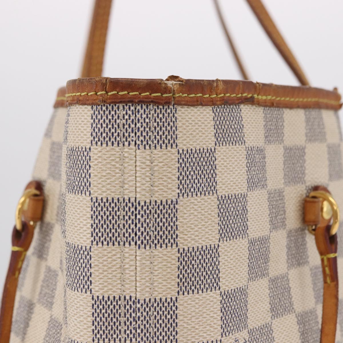 LOUIS VUITTON Damier Azur Neverfull GM Tote Bag N41360 LV Auth 202966