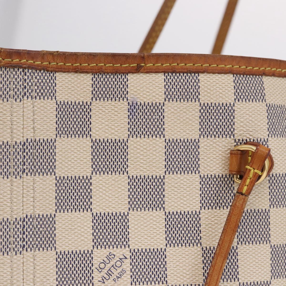 LOUIS VUITTON Damier Azur Neverfull GM Tote Bag N41360 LV Auth 202966