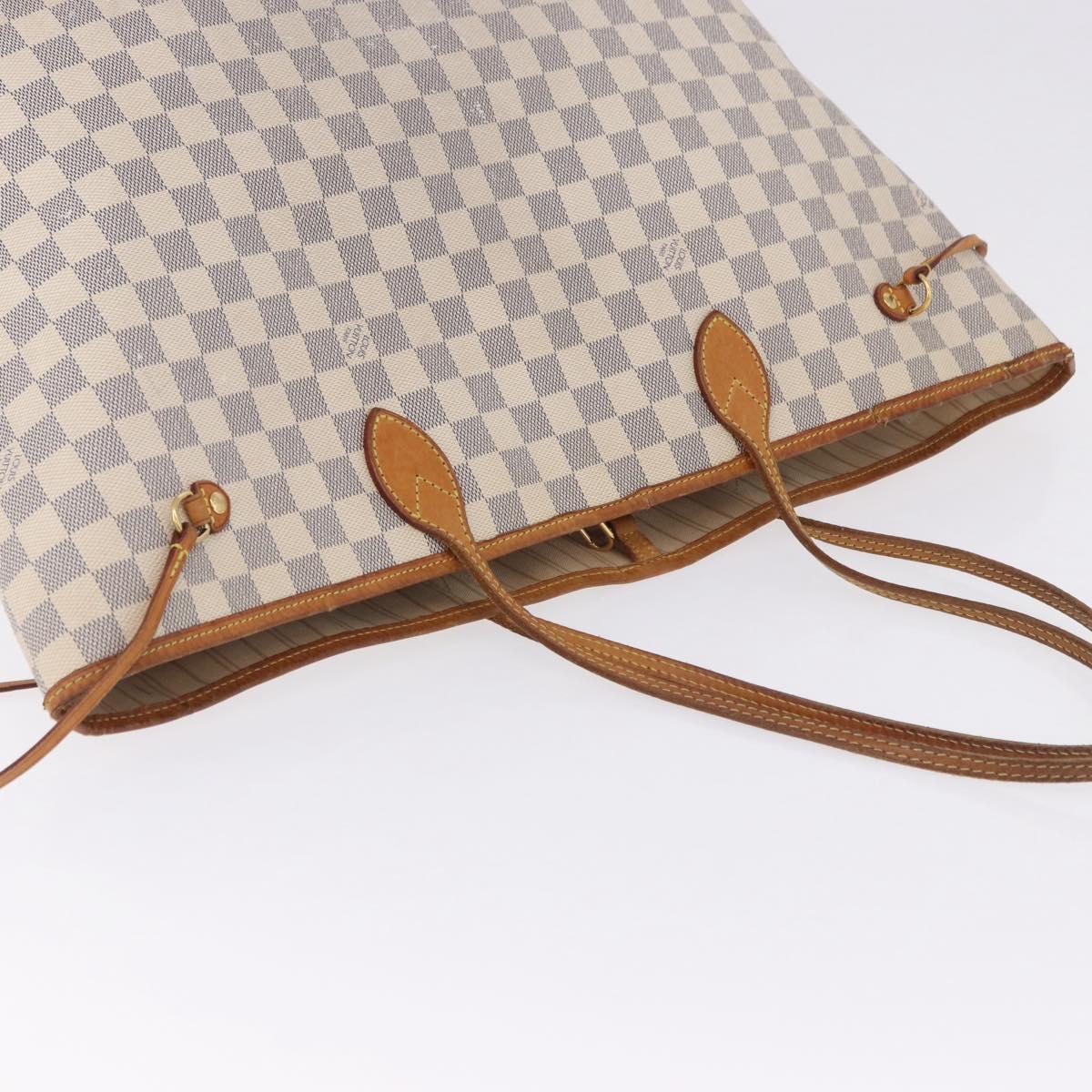 LOUIS VUITTON Damier Azur Neverfull GM Tote Bag N41360 LV Auth 202966