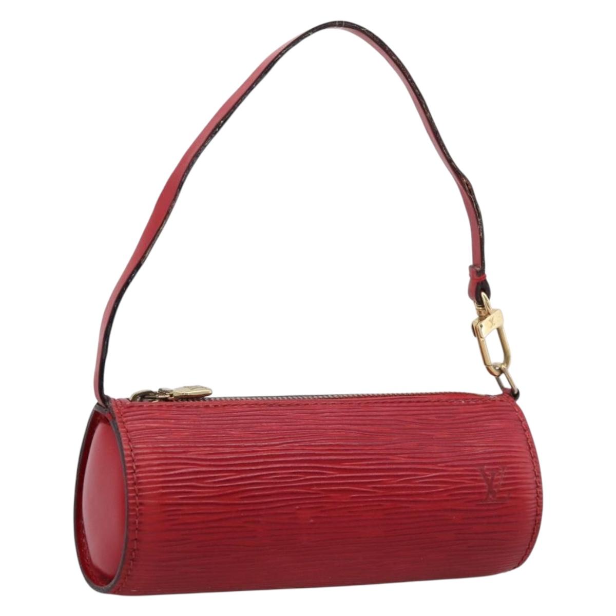 LOUIS VUITTON Epi Soufflot Pouch Accessory Pouch Red LV Auth 202968