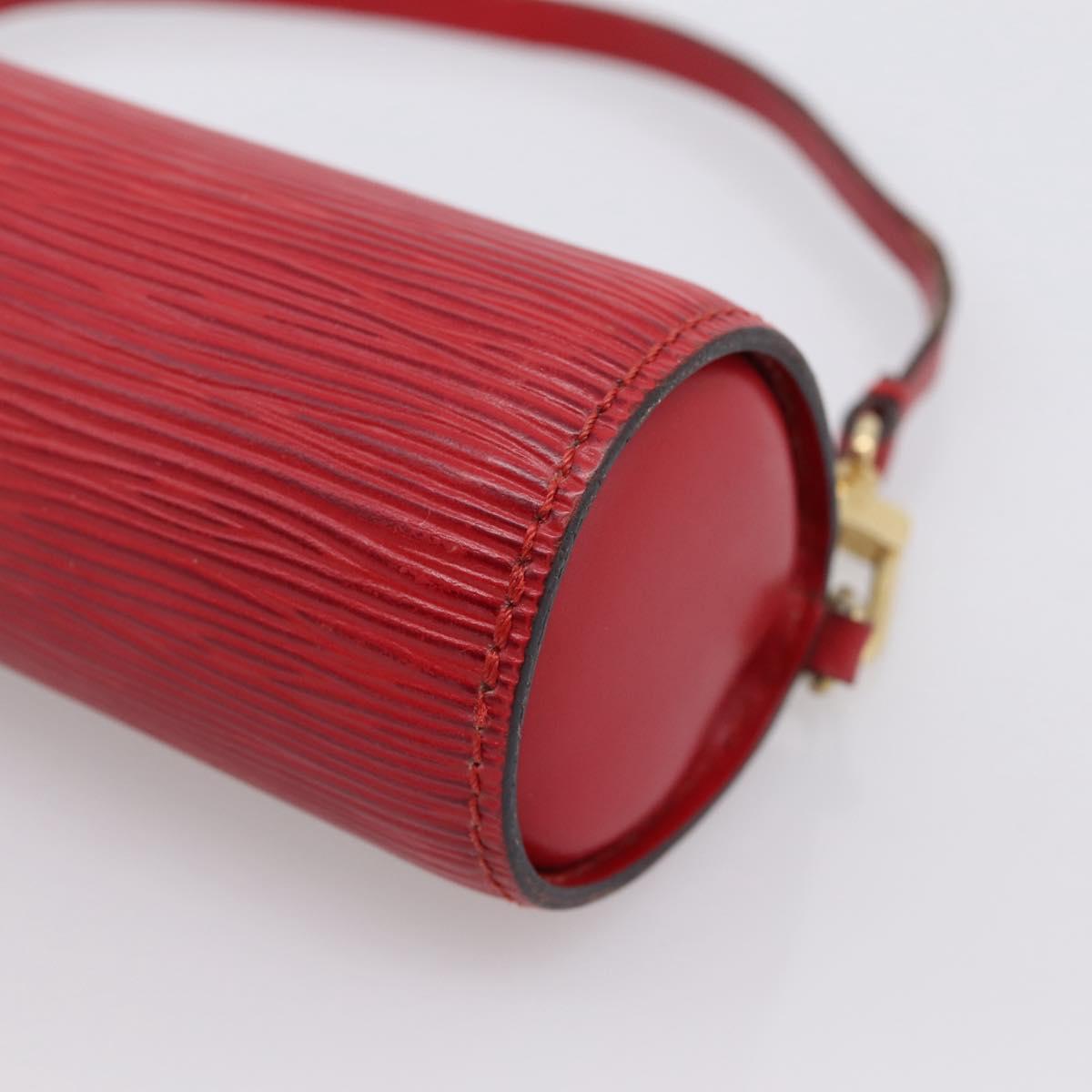 LOUIS VUITTON Epi Soufflot Pouch Accessory Pouch Red LV Auth 202968