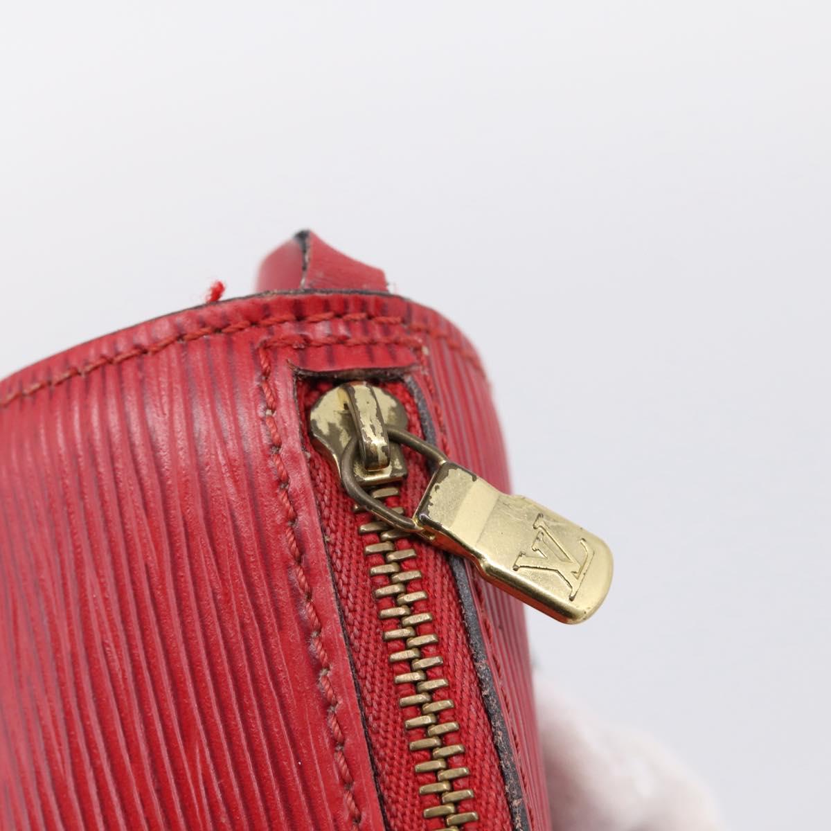 LOUIS VUITTON Epi Soufflot Pouch Accessory Pouch Red LV Auth 202968