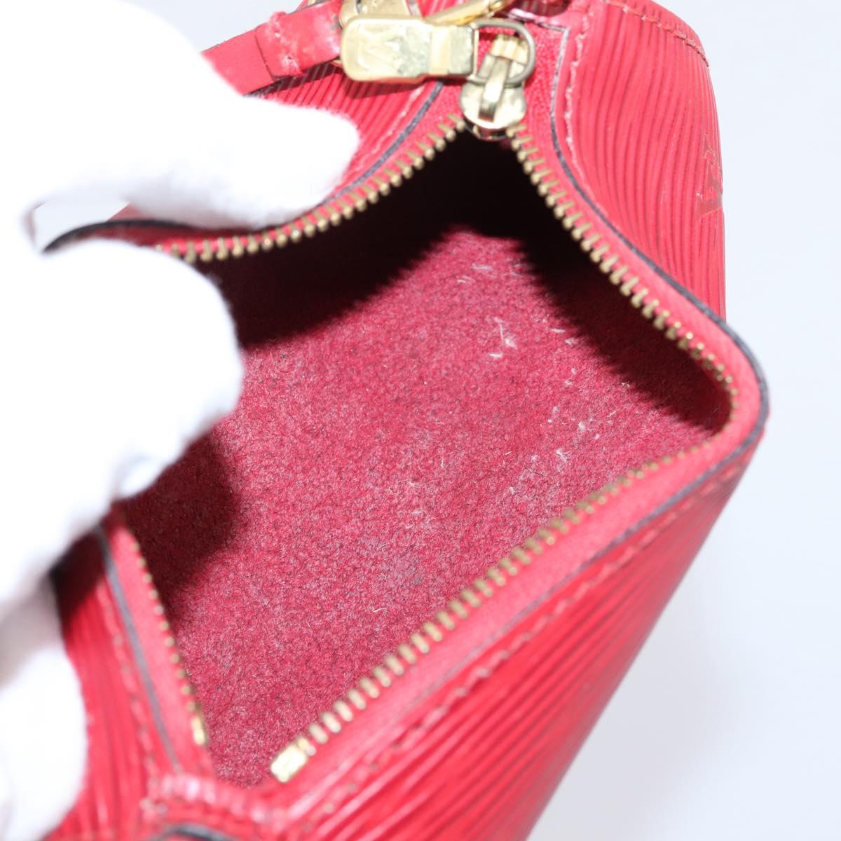 LOUIS VUITTON Epi Soufflot Pouch Accessory Pouch Red LV Auth 202968