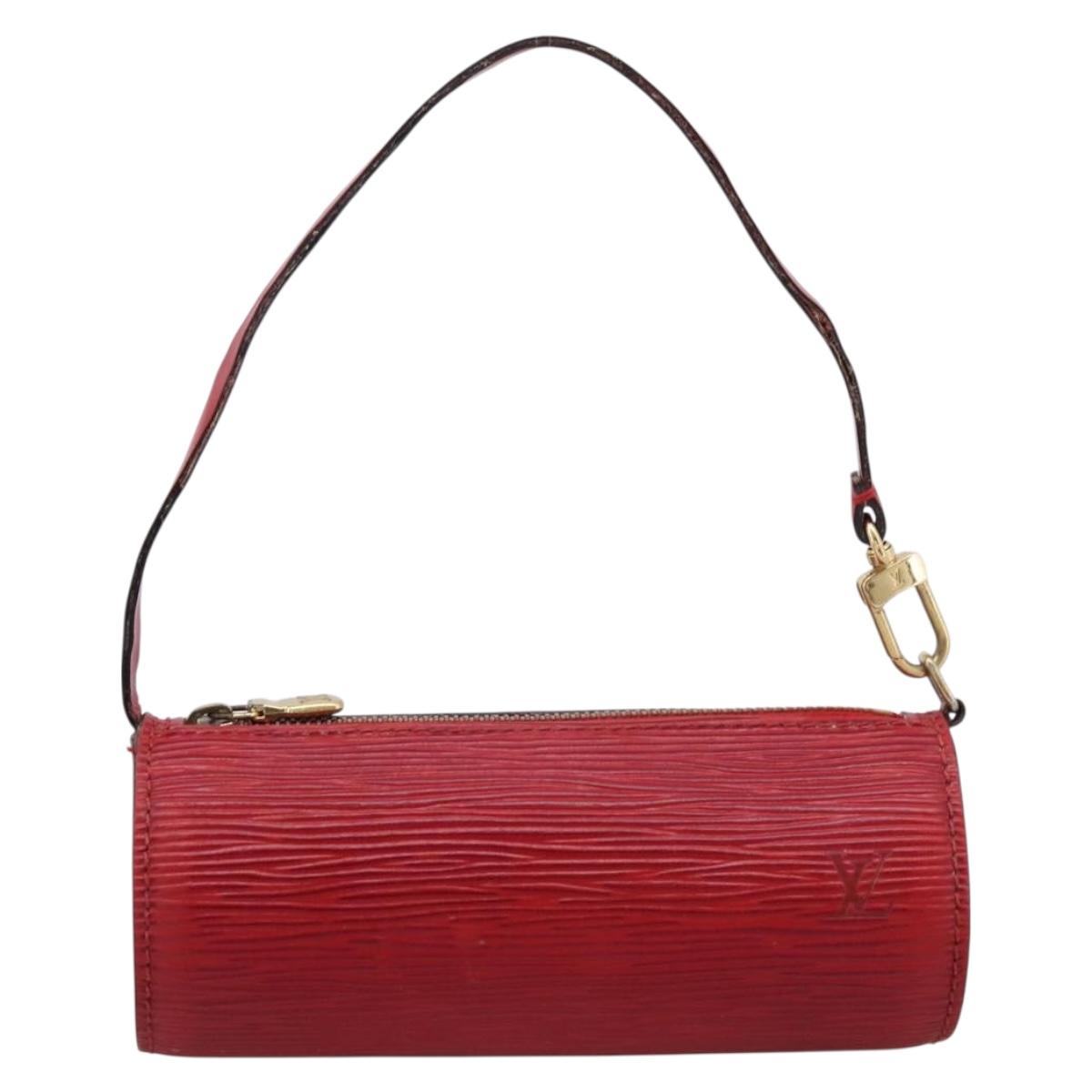 LOUIS VUITTON Epi Soufflot Pouch Accessory Pouch Red LV Auth 202968