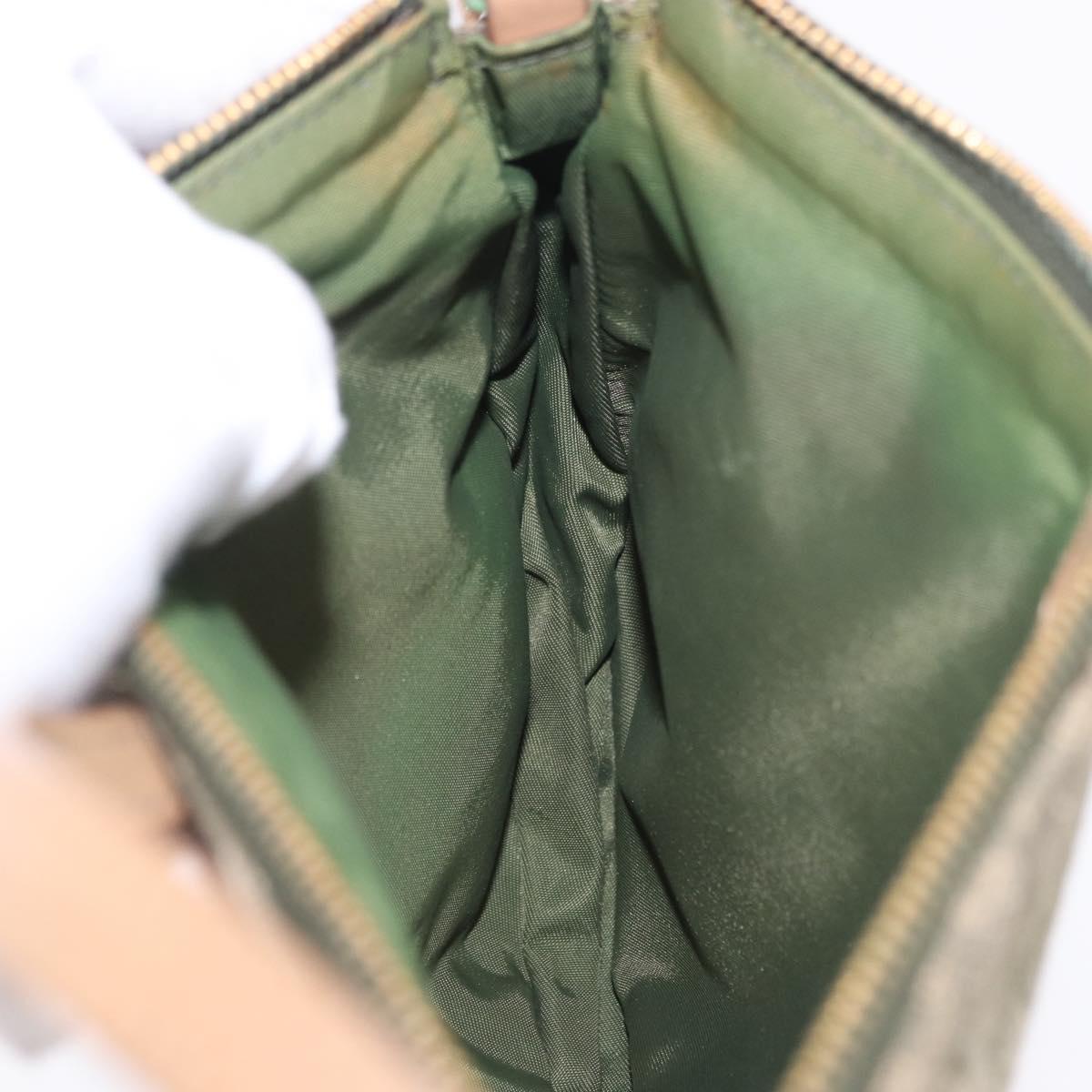 Christian Dior Trotter Canvas Saddle Accessory Pouch Khaki Gold Auth 202969