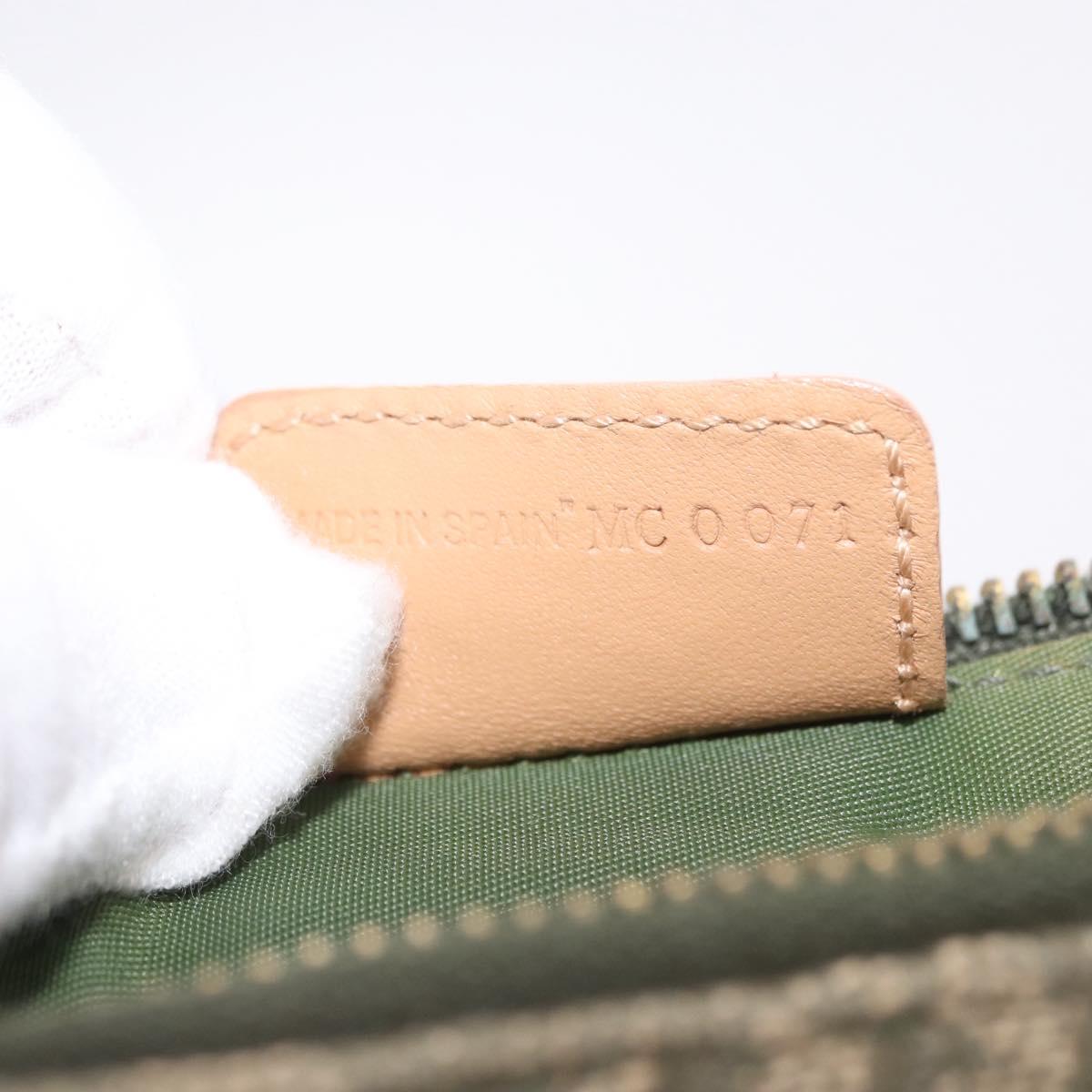 Christian Dior Trotter Canvas Saddle Accessory Pouch Khaki Gold Auth 202969