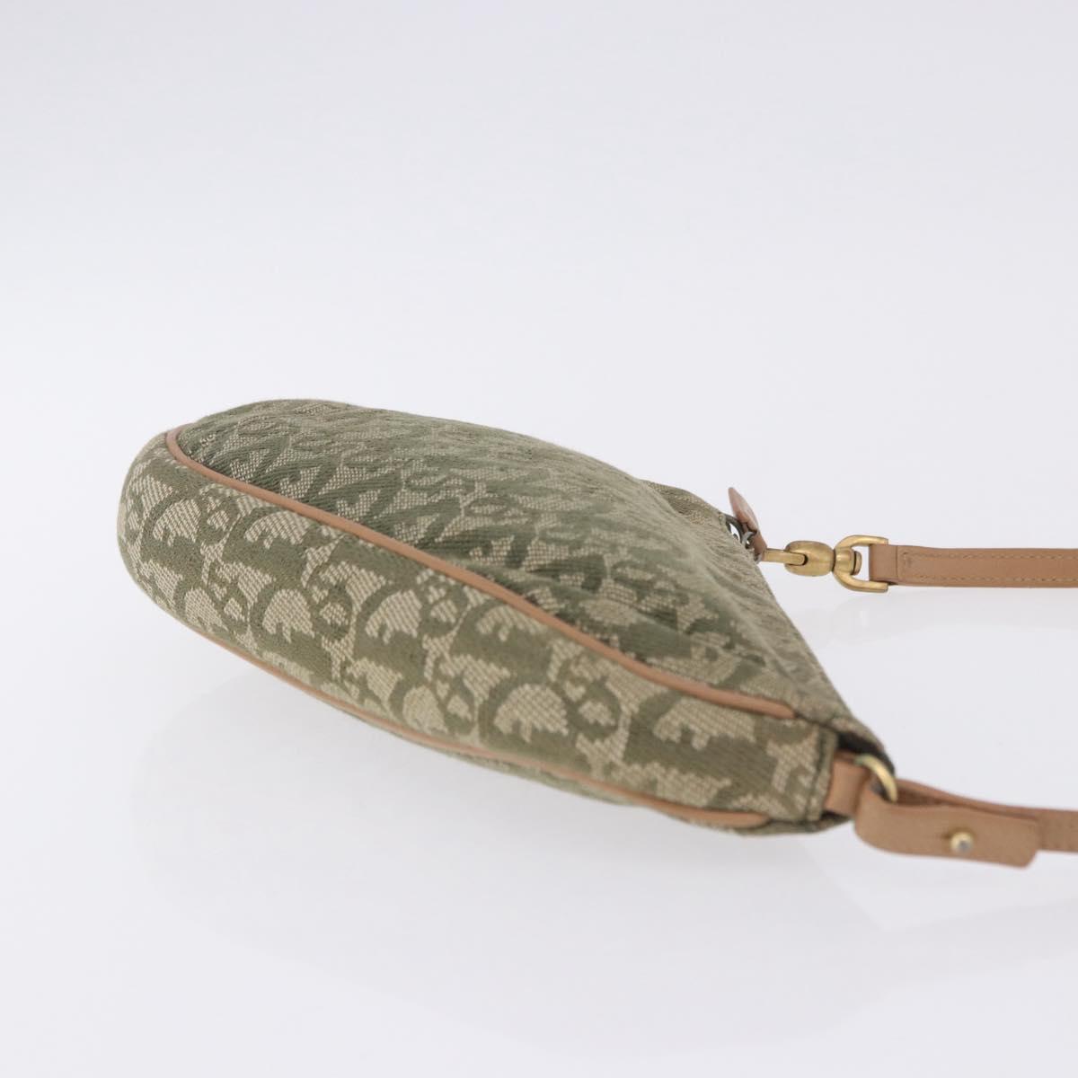 Christian Dior Trotter Canvas Saddle Accessory Pouch Khaki Gold Auth 202969