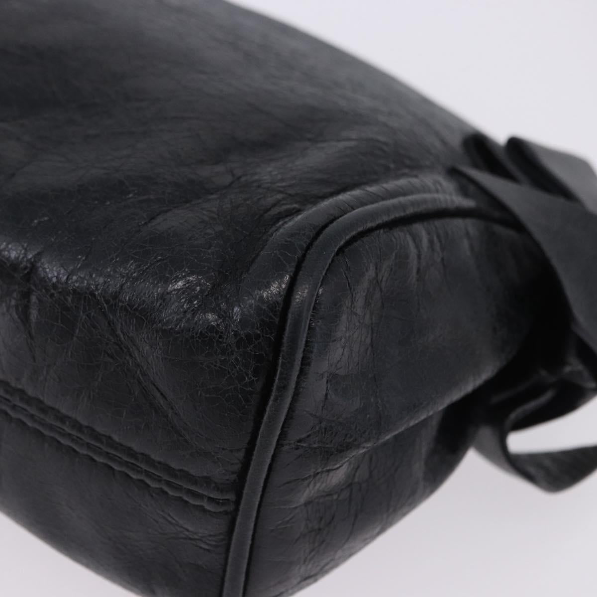Miu Miu Shoulder Bag Vitellolux Black Gold Auth 202971V