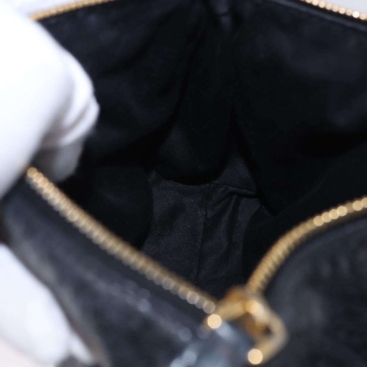 Miu Miu Shoulder Bag Vitellolux Black Gold Auth 202971V